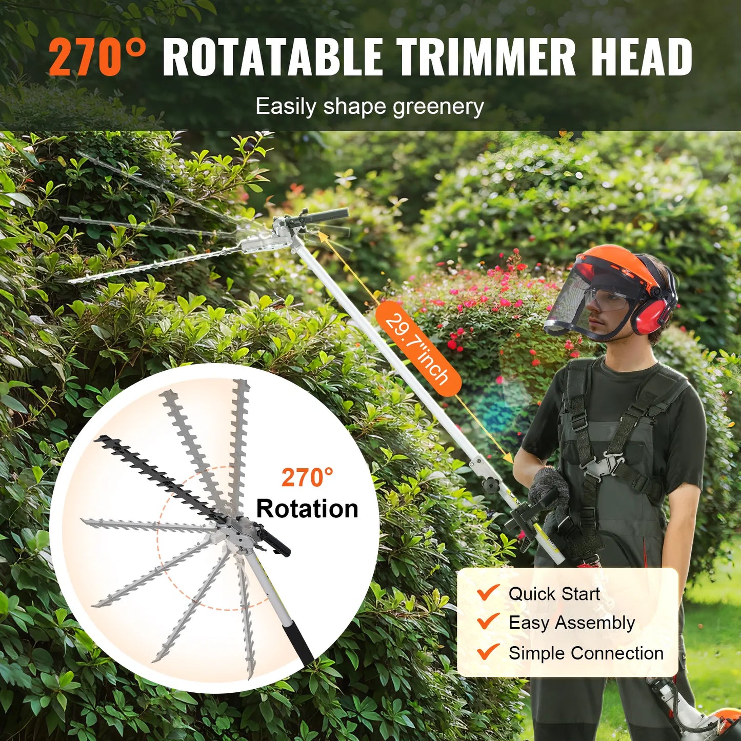 VEVOR Multi-Functional Gas Hedge Trimmer & Lawn Tools