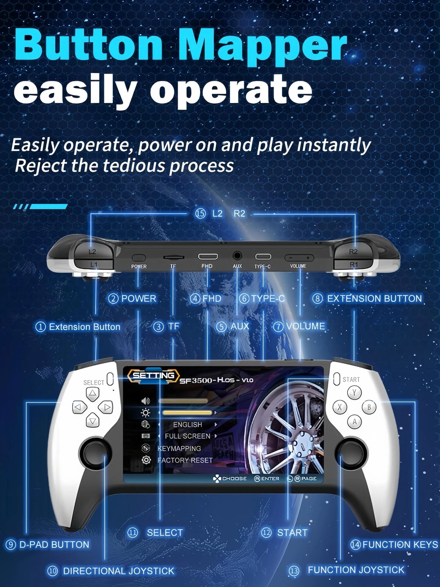 Portable Retro Handheld Game Console with 20,000+ Built-in Games