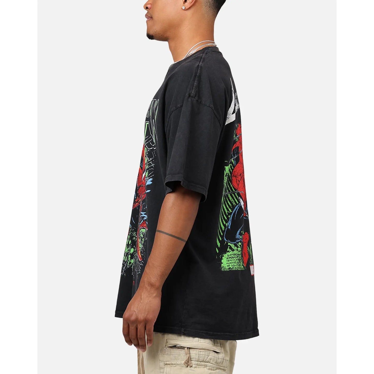 Marvel Spider-Man T-Shirt Black Acidwash - Vintage Style