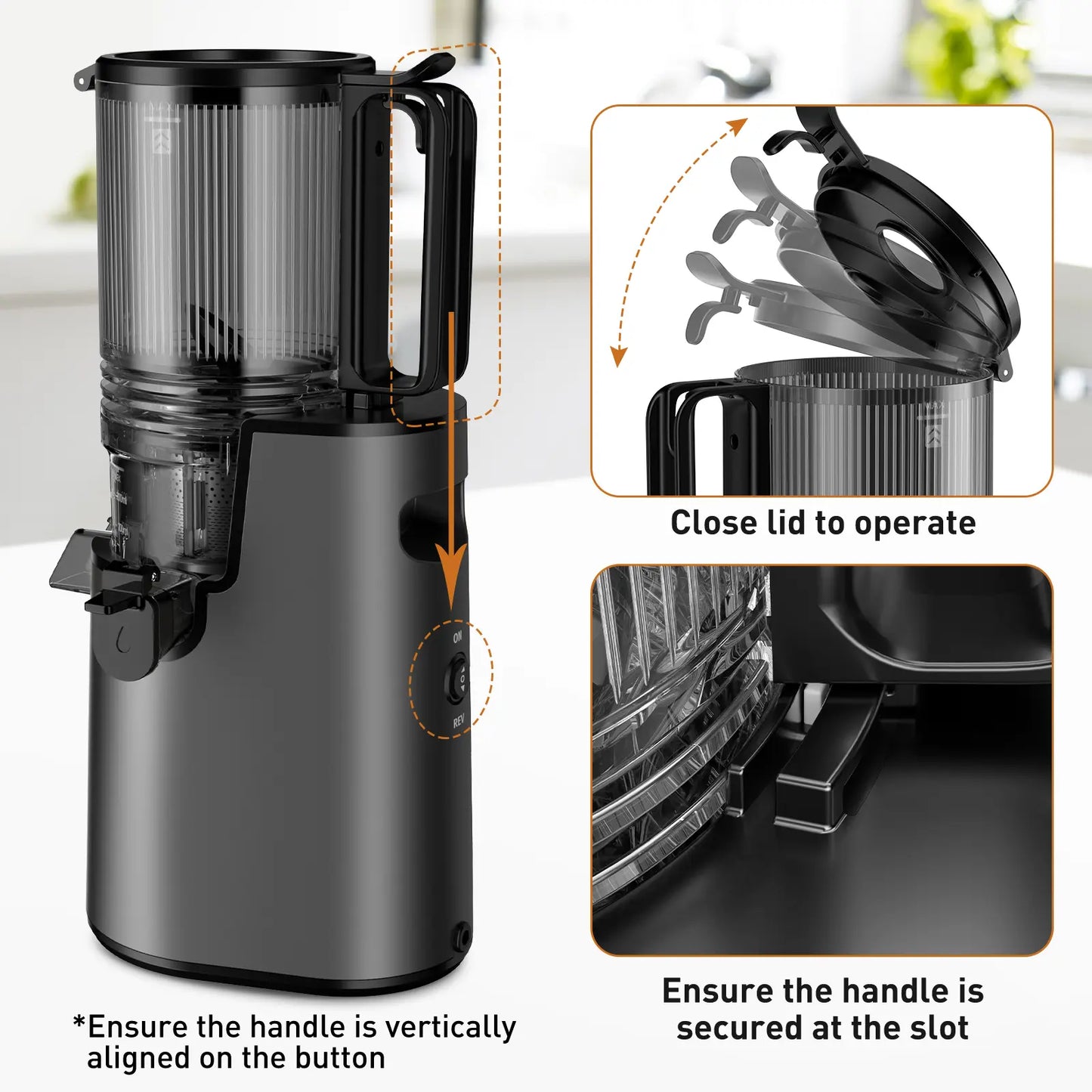 350W Cold Press Juicer - High Juice Yield & Easy Clean