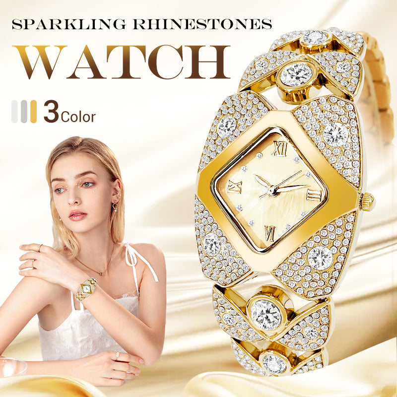 📢📢40% OFF !! ⏰Retro Quartz Watch with Sparkling Rhinestones⌚