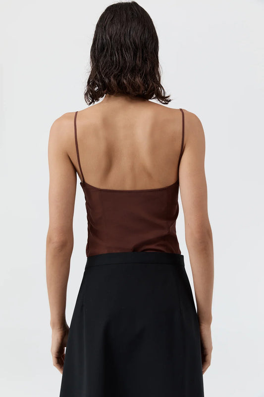 Brown Sheer Cami Crop Top