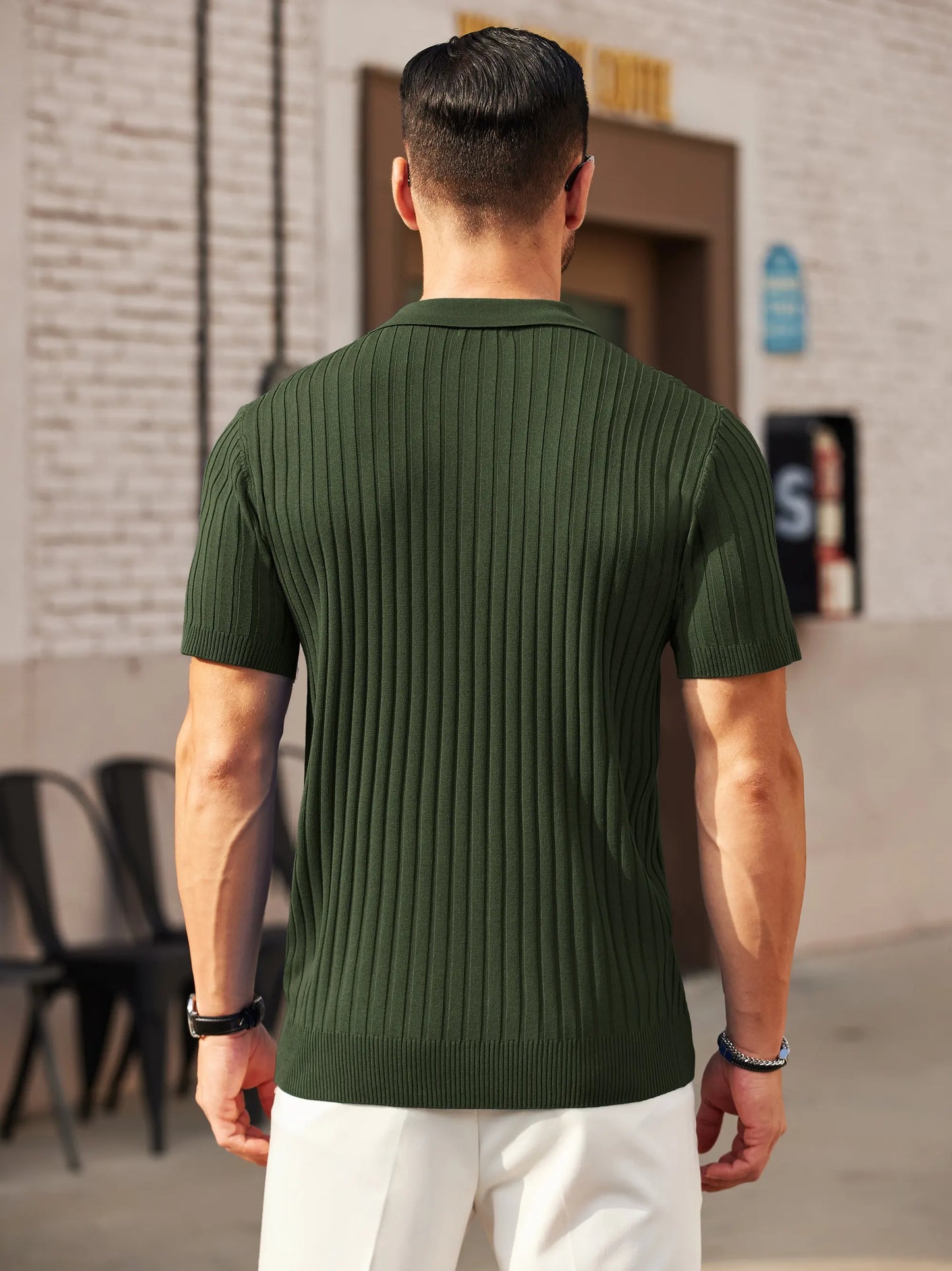 COOFANDY Men's Zipper Polo Shirt - Casual Golf T-Shirt