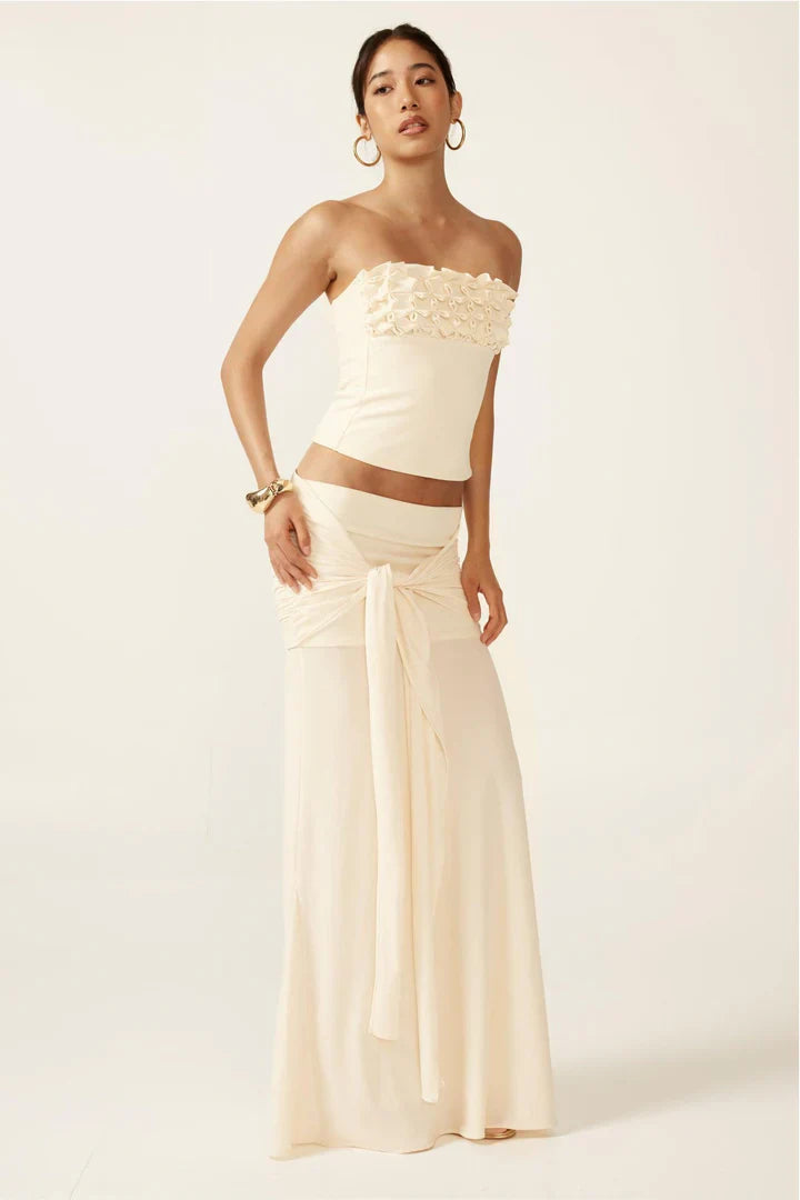 Petal Muse Strapless Floral Top