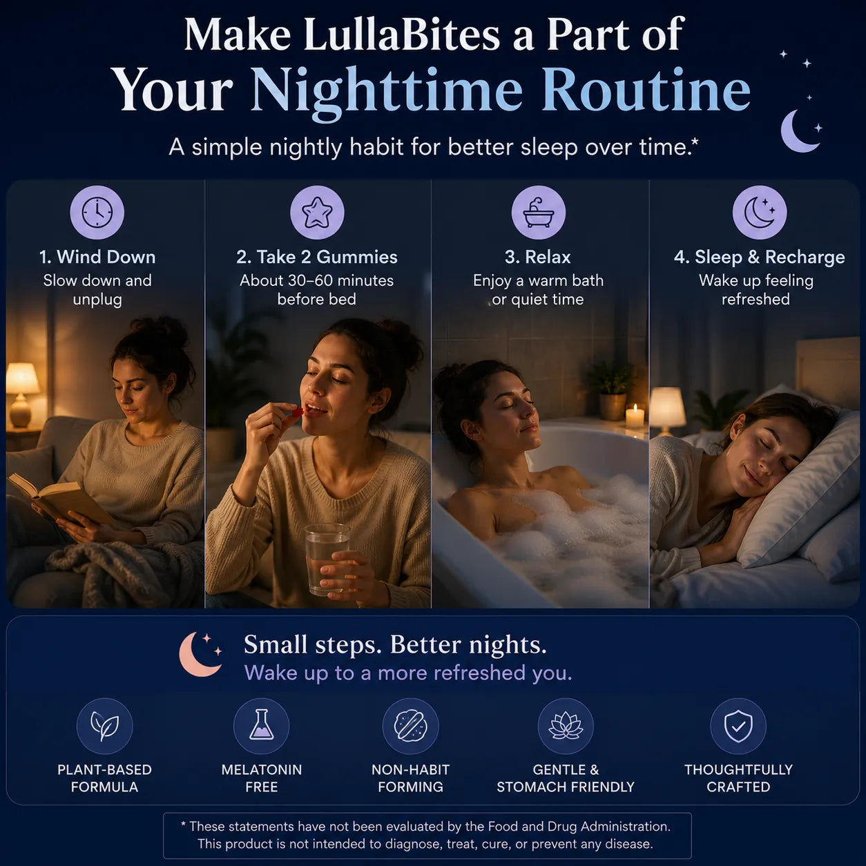 Natural Sleep Gummies - With 5-HTP, L-Theanine, Magnesium & Valerian Root - Melatonin Free - Vegan - Halal - Sugar, Gluten Free - Sweet Strawberry - 60 Gummies - 30 Servings