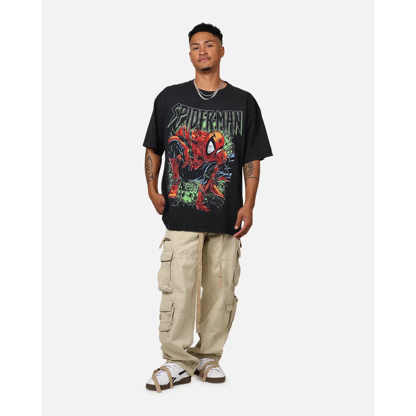 Marvel Spider-Man T-Shirt Black Acidwash - Vintage Style