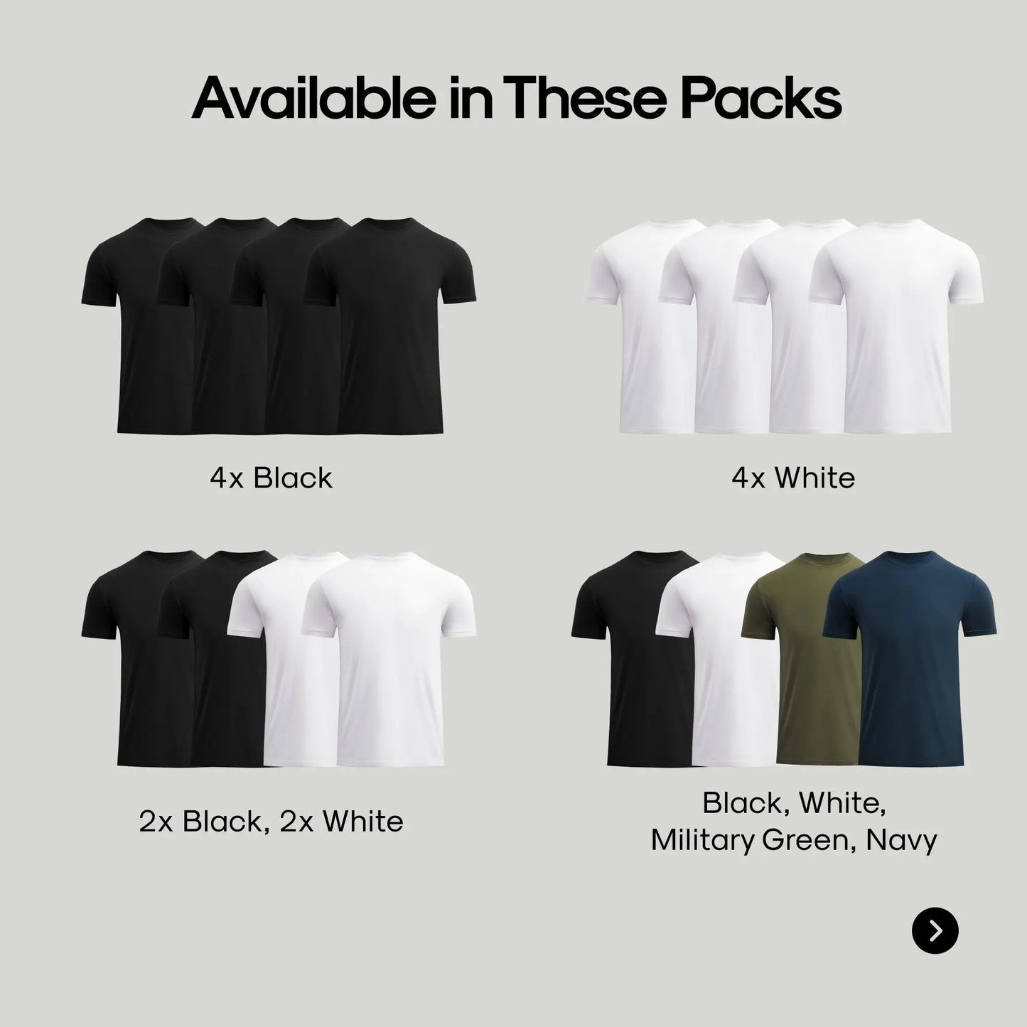 True Classic Men's 4-Pack Crew Neck T-Shirts - Premium Fit
