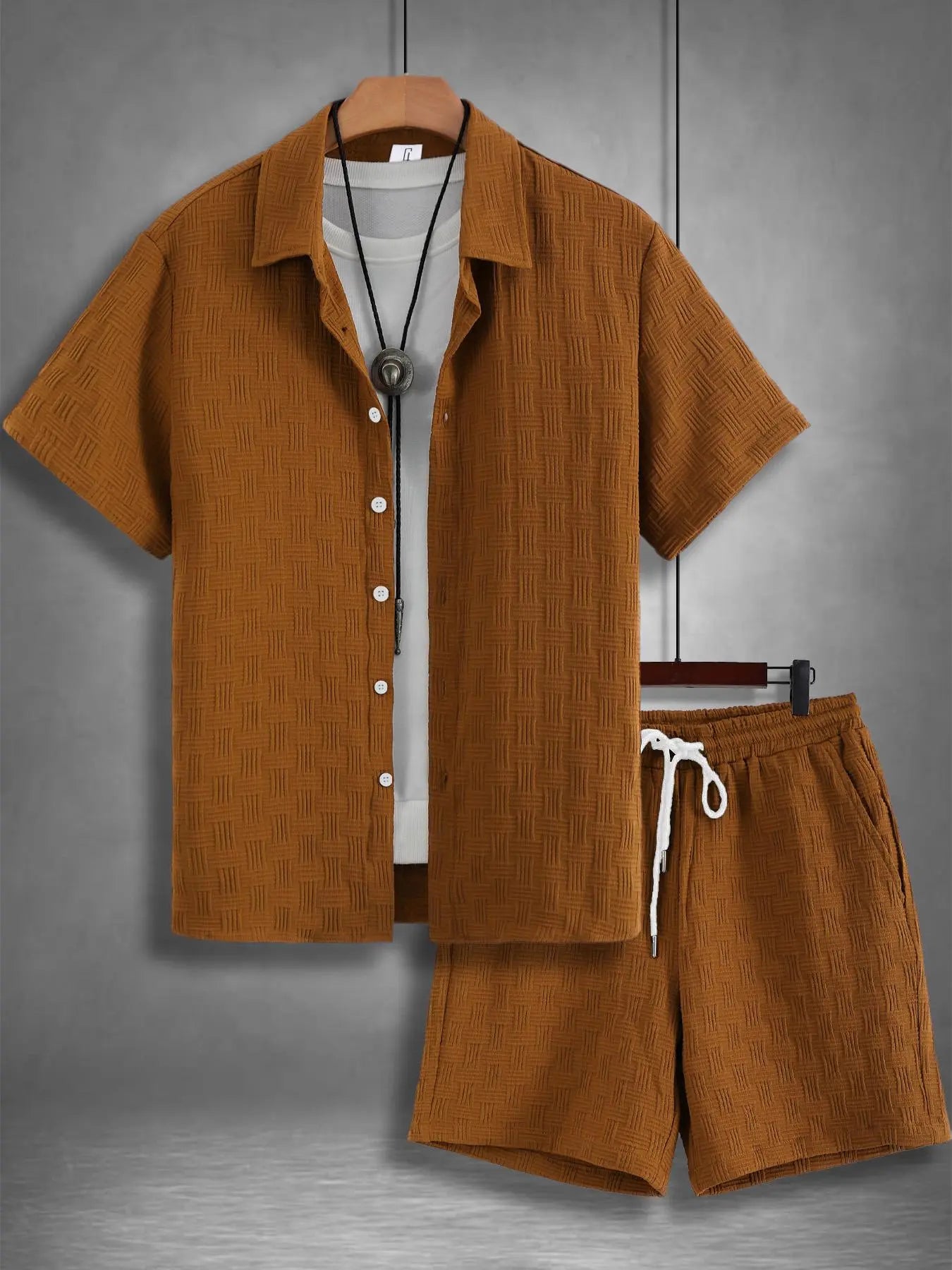 Men's Regular Fit Short Sleeve Pajama Set - Summer Comfort