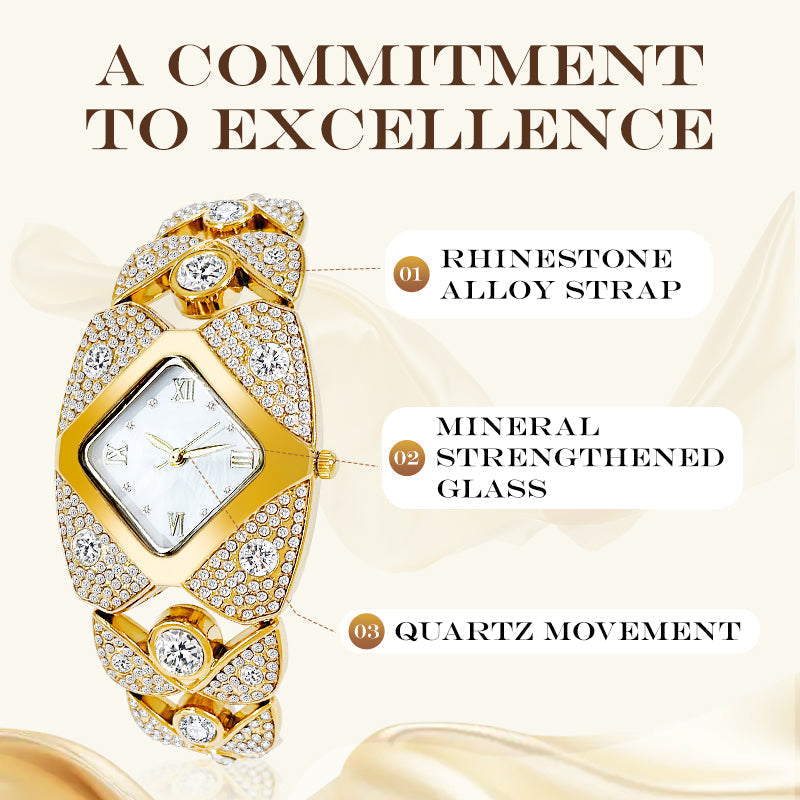 📢📢40% OFF !! ⏰Retro Quartz Watch with Sparkling Rhinestones⌚