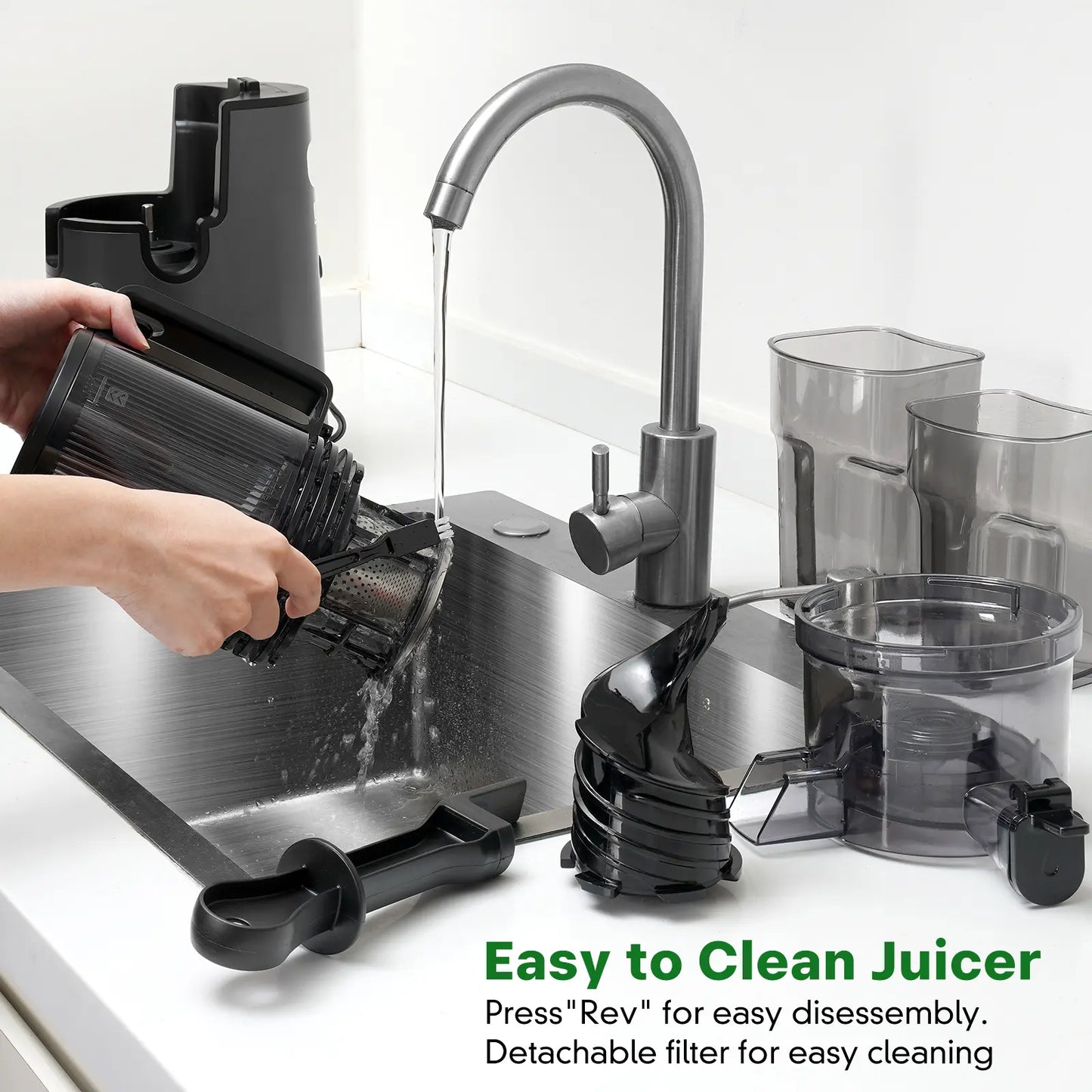 350W Cold Press Juicer - High Juice Yield & Easy Clean