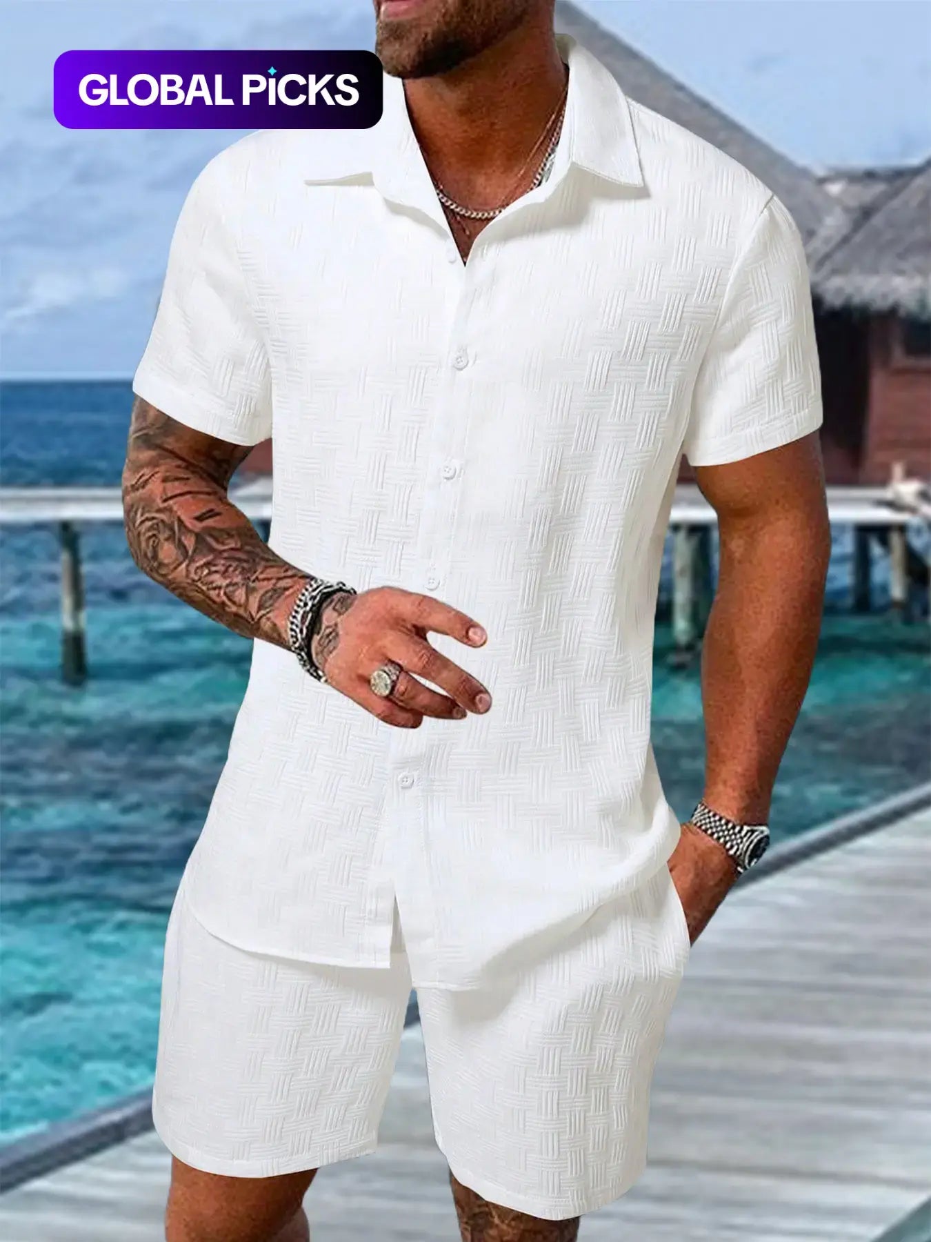 Men's Regular Fit Short Sleeve Pajama Set - Summer Comfort
