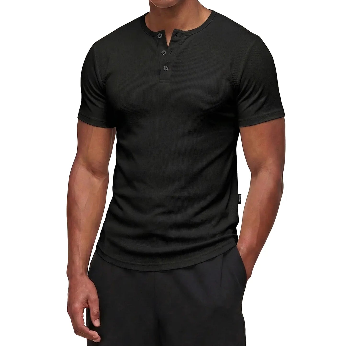 JMIERR Men's Slim Fit Henley Shirt - Gym & Casual Wear