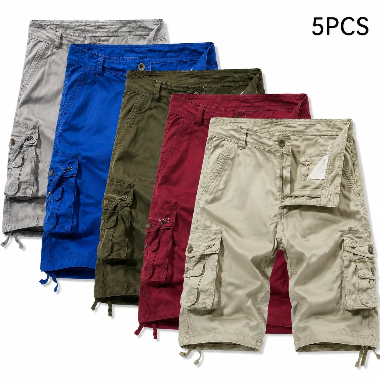 #SummerVibes Men's large-size summer cargo shorts with loose fit, mid-length, and multiple pockets for casual wear Fabric Menswear Pants Cotton Hem Trouser Zipper pants men,summerwins