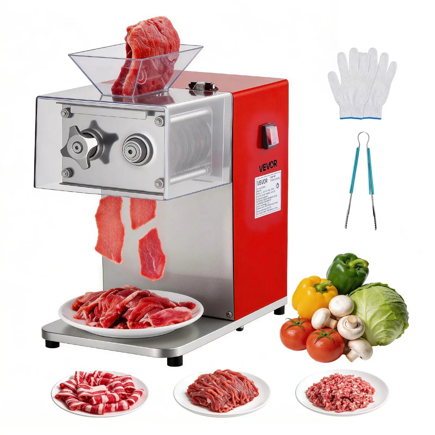 VEVOR Commercial Meat Slicer 850W Stainless Steel Heavy Duty