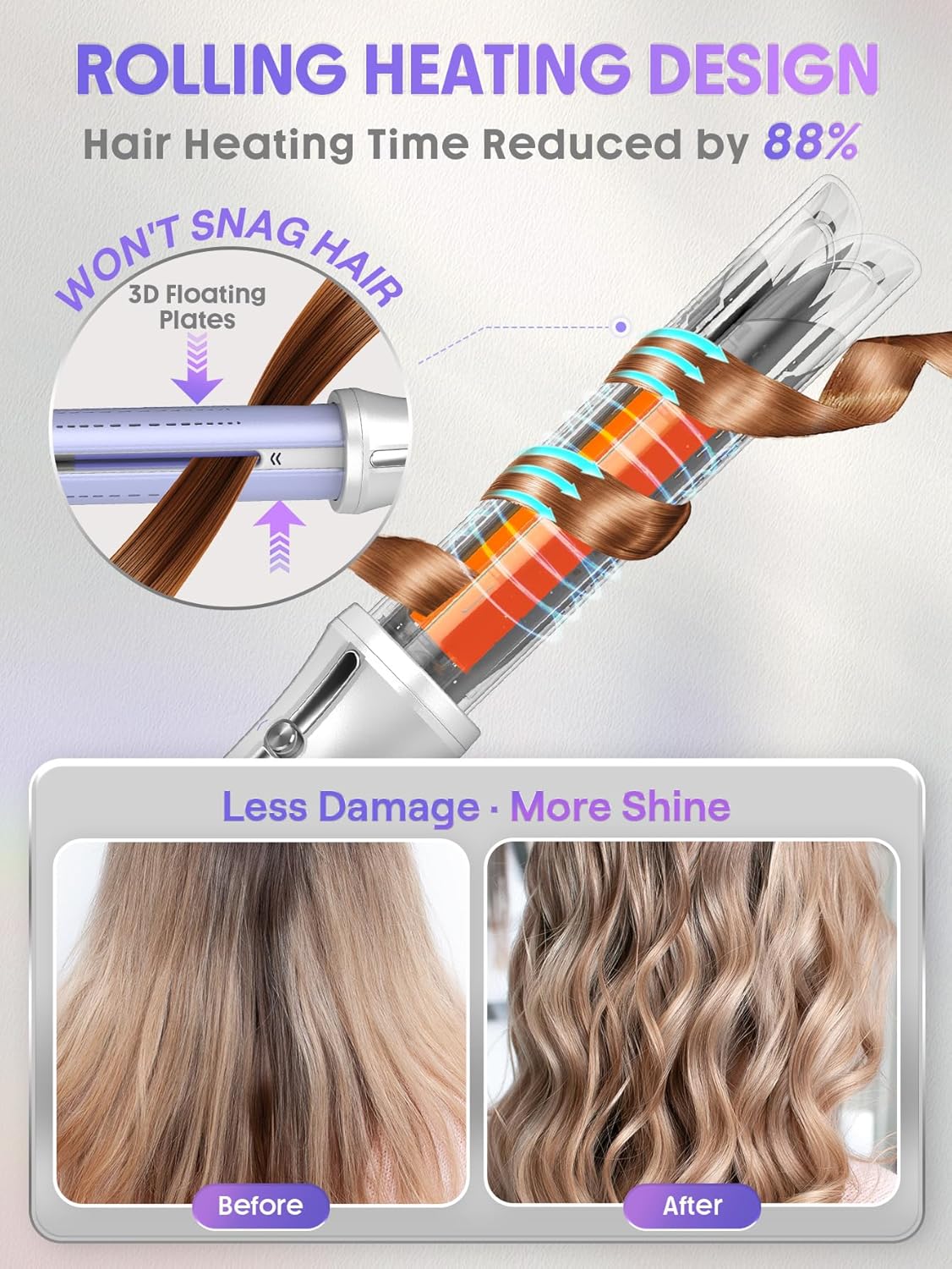AirFlow Pro: 360° Auto-Rotating Curling Iron with Cool Air Tech
