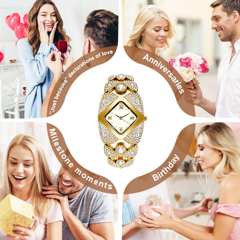 📢📢40% OFF !! ⏰Retro Quartz Watch with Sparkling Rhinestones⌚