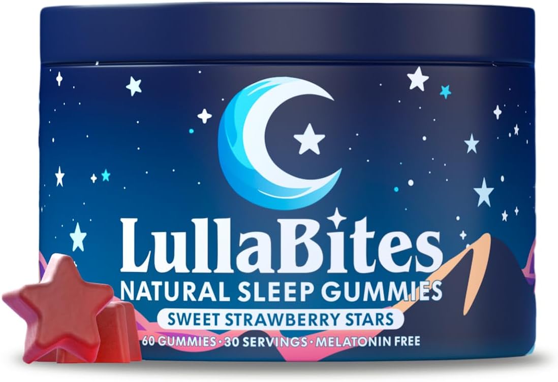 Natural Sleep Gummies - With 5-HTP, L-Theanine, Magnesium & Valerian Root - Melatonin Free - Vegan - Halal - Sugar, Gluten Free - Sweet Strawberry - 60 Gummies - 30 Servings