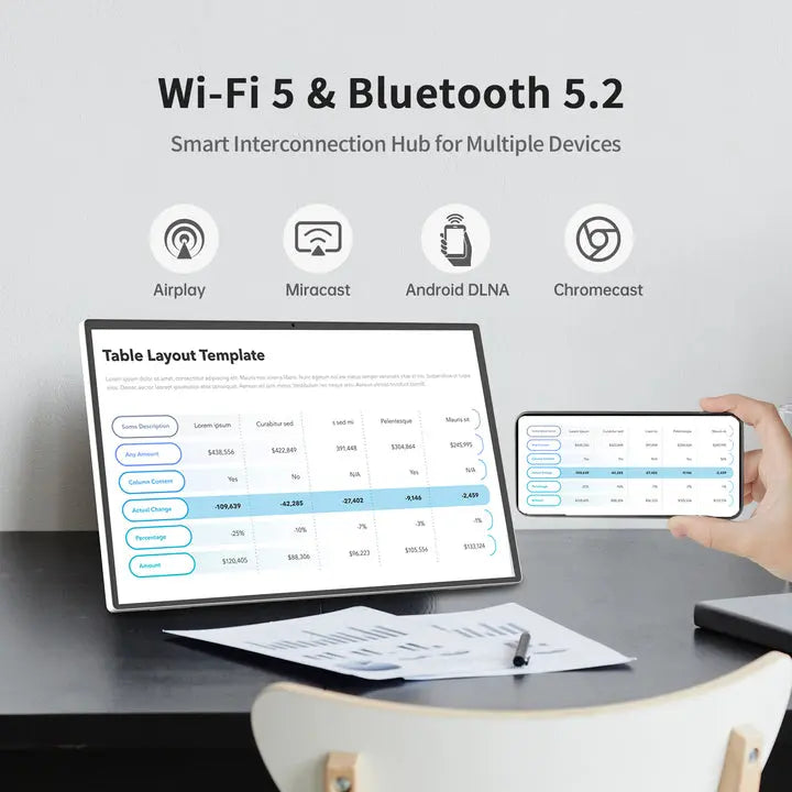 KTC MEGAPAD 25 in FHD Portable Touchscreen Monitor, Computer Accessories with Built-in Camera, USB-C, 5000mAh (Google EDLA Enabled)