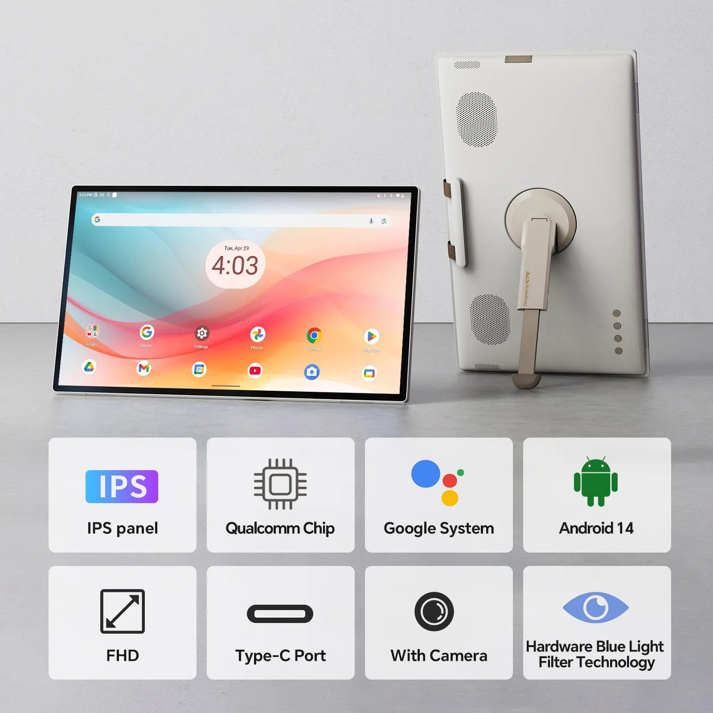 KTC MEGAPAD 25 in FHD Portable Touchscreen Monitor, Computer Accessories with Built-in Camera, USB-C, 5000mAh (Google EDLA Enabled)