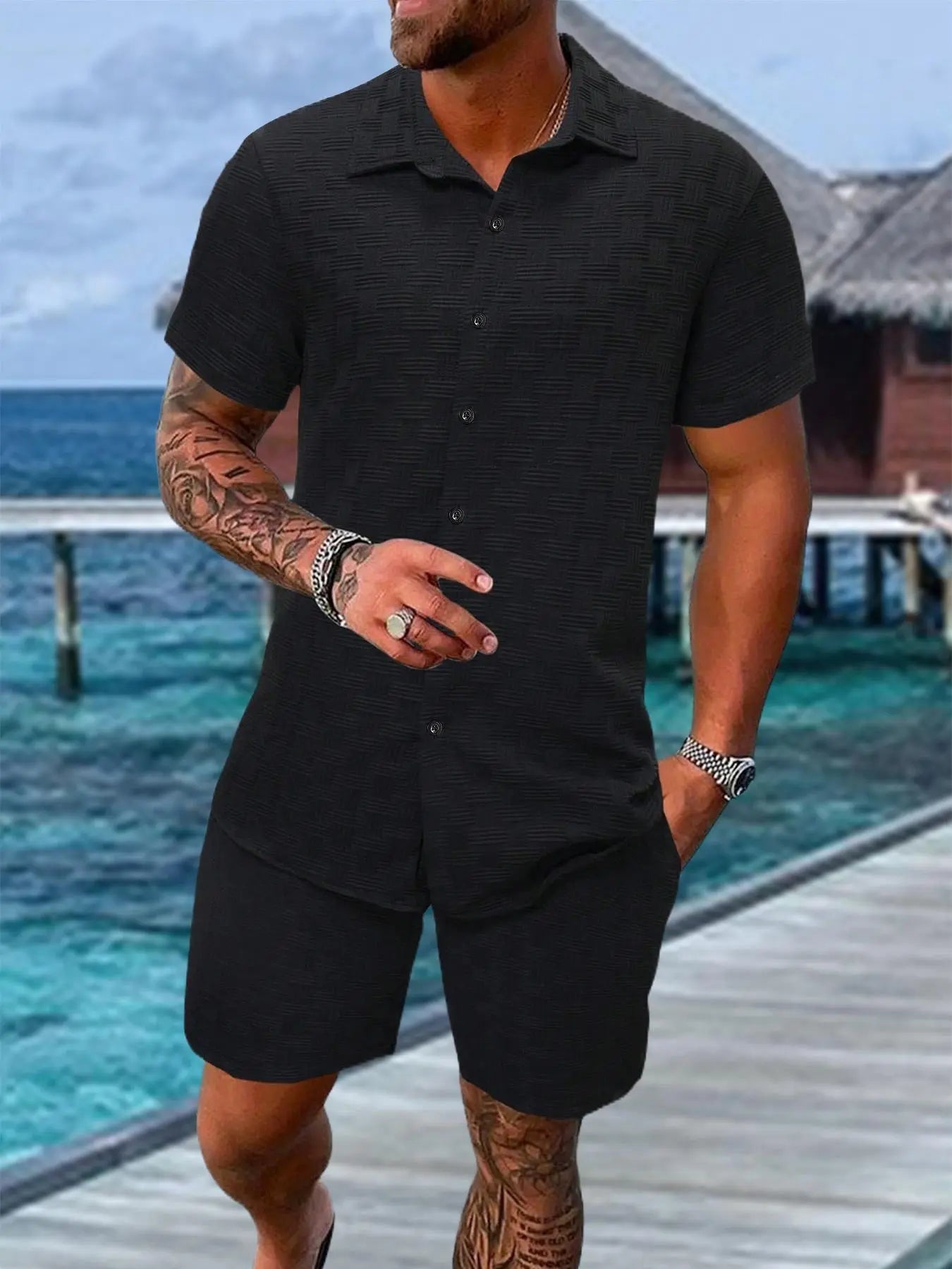 Men's Regular Fit Short Sleeve Pajama Set - Summer Comfort