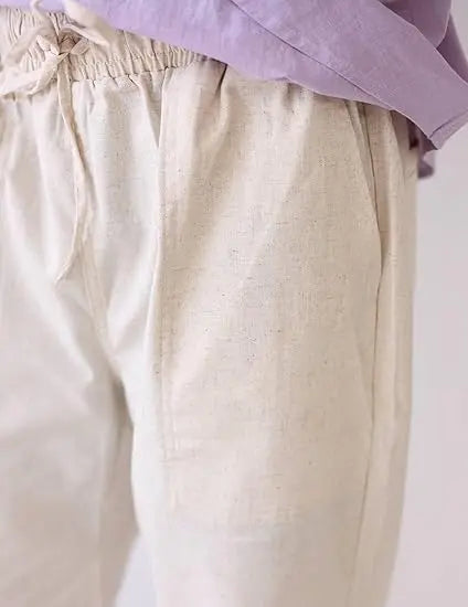 Sherlly Linen Yoga Beach Pants - Adjustable Comfort Fit