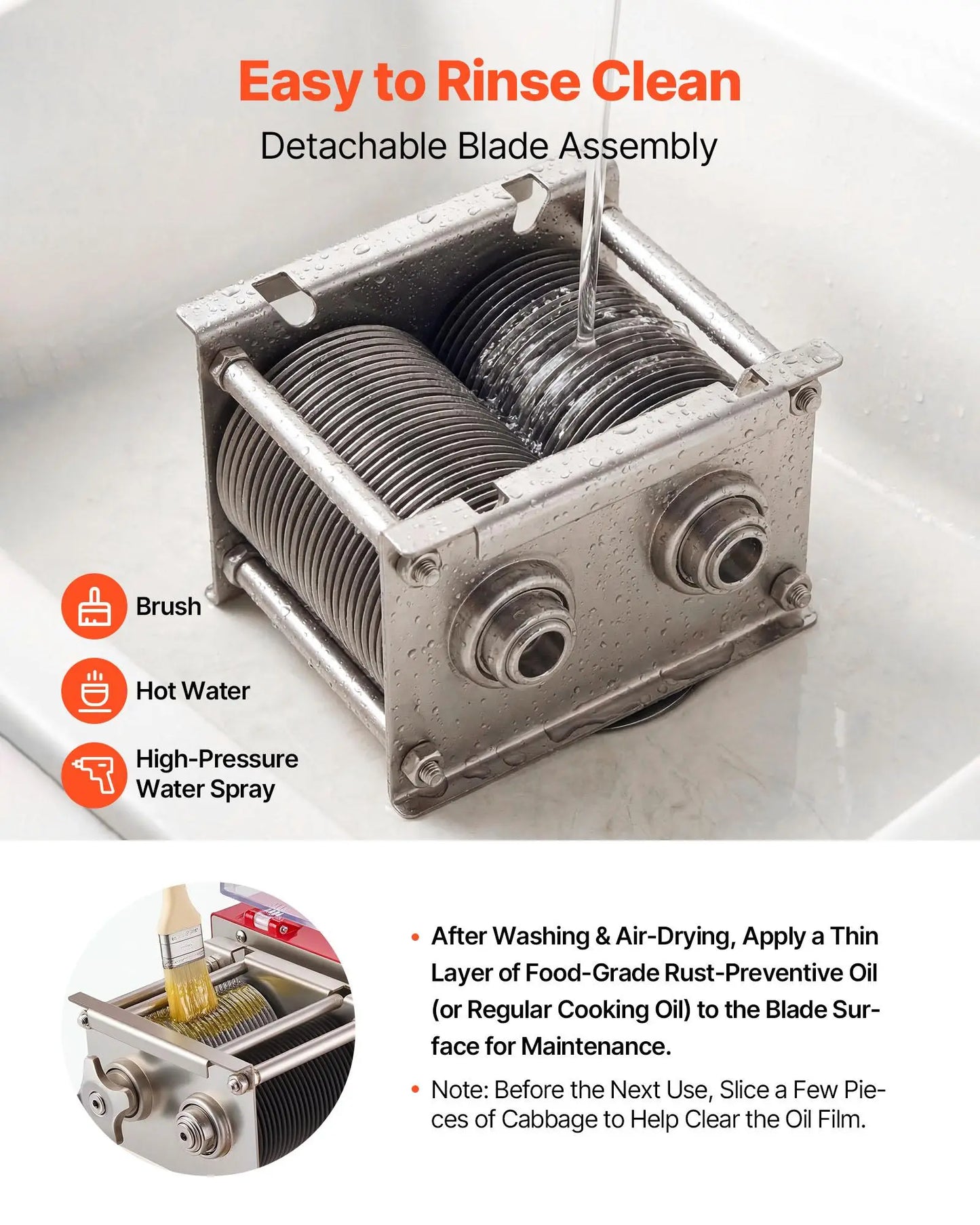VEVOR Commercial Meat Slicer 850W Stainless Steel Heavy Duty