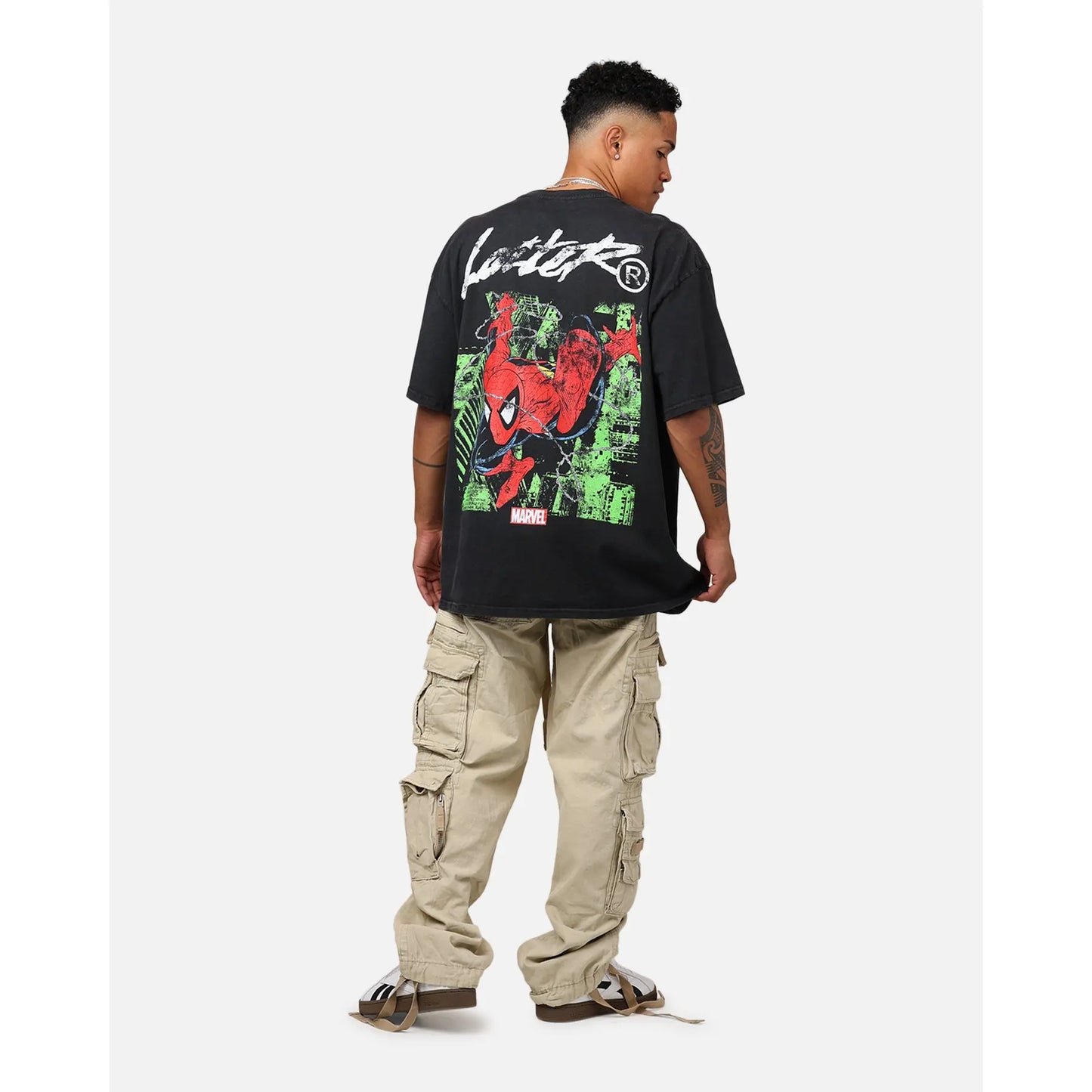 Marvel Spider-Man T-Shirt Black Acidwash - Vintage Style