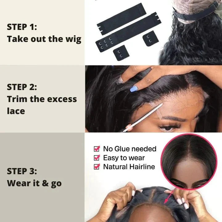 Sherlly Hair 13x4 Lace Loose Body Wave Human Hair Wigs Ocean Wave Lace Front Wigs with Curtain Bangs Full 300% Density