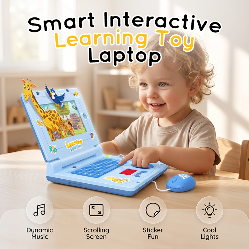 📢📢 JETZT 50 % RABATT!! ⏰🧸 Interaktiver Simulations-Spielzeug-Laptop – Lichter, Töne & Lernspiele – Fördert spielerisch Kreativität & Motorik bei Kindern 🎵