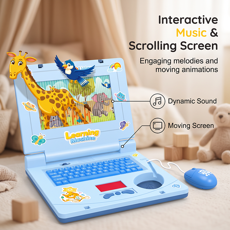 📢📢 JETZT 50 % RABATT!! ⏰🧸 Interaktiver Simulations-Spielzeug-Laptop – Lichter, Töne & Lernspiele – Fördert spielerisch Kreativität & Motorik bei Kindern 🎵