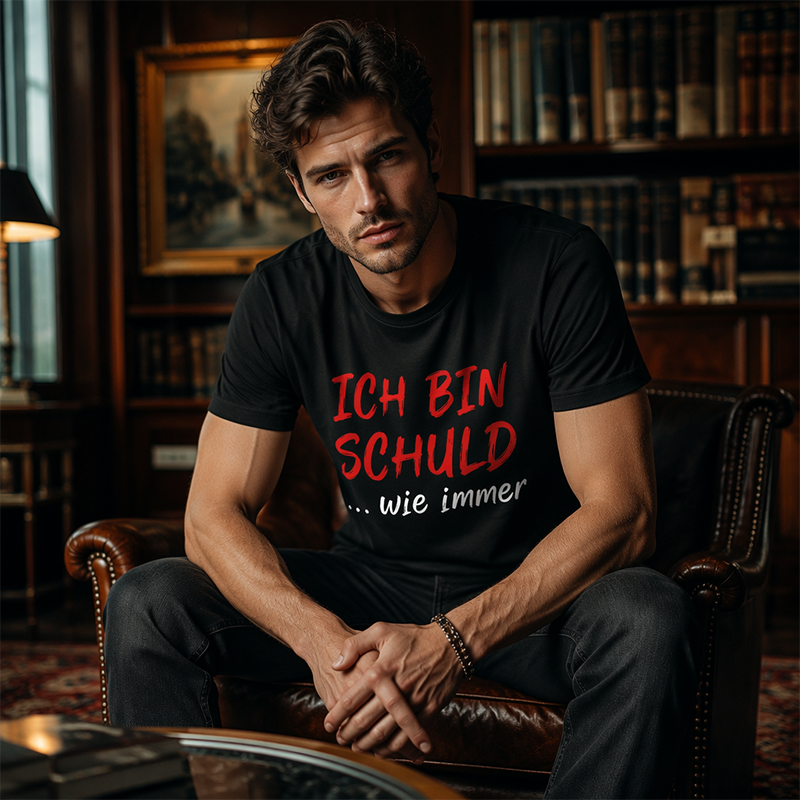 🔥Funny German slogan T-shirt for men, black, short sleeve, crew neck
